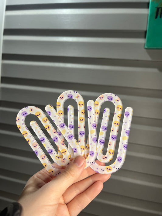 Colorful Skulls Paperclip Bookmark