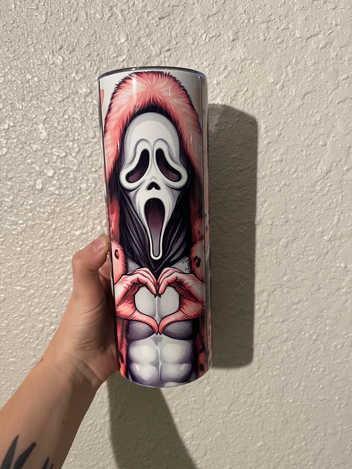 Heart Masked Men Horror Tumbler